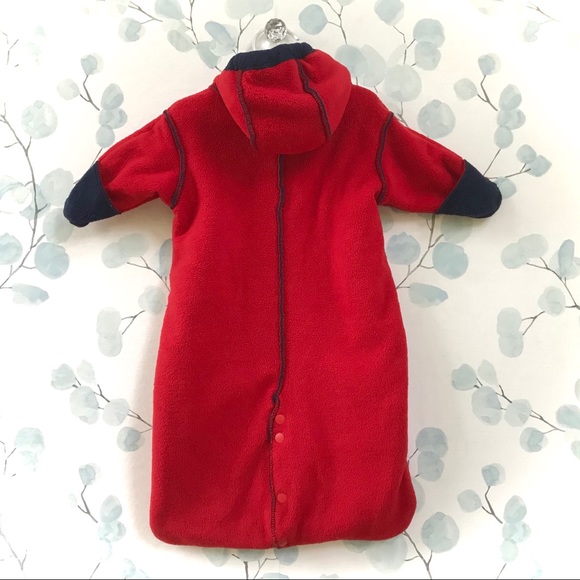 Baby GAP Red & Blue Fleece Newborn Sleeper Sleepsack Reversible Winter Bunting - Picture 11 of 11